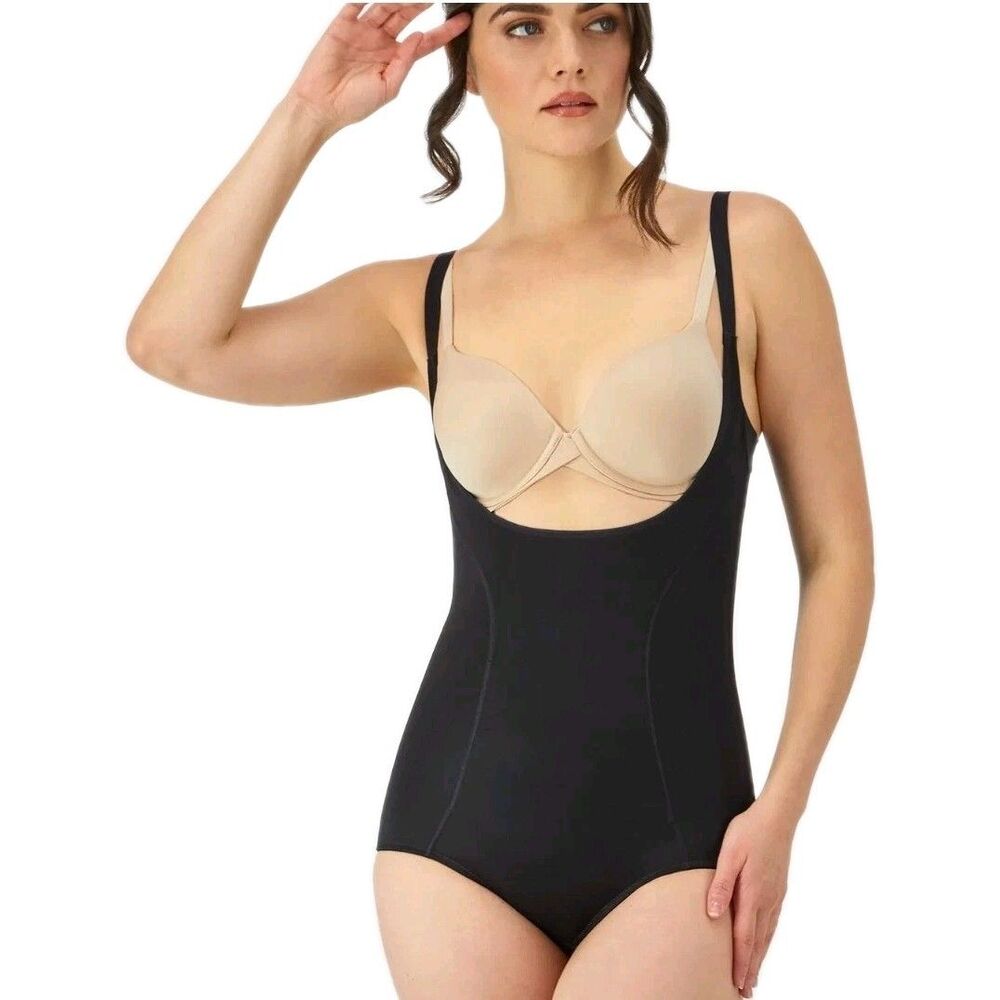 Maidenform Flexees FIRM Control Shapewear Open Bust Body Shaper P2656 Black Sz S